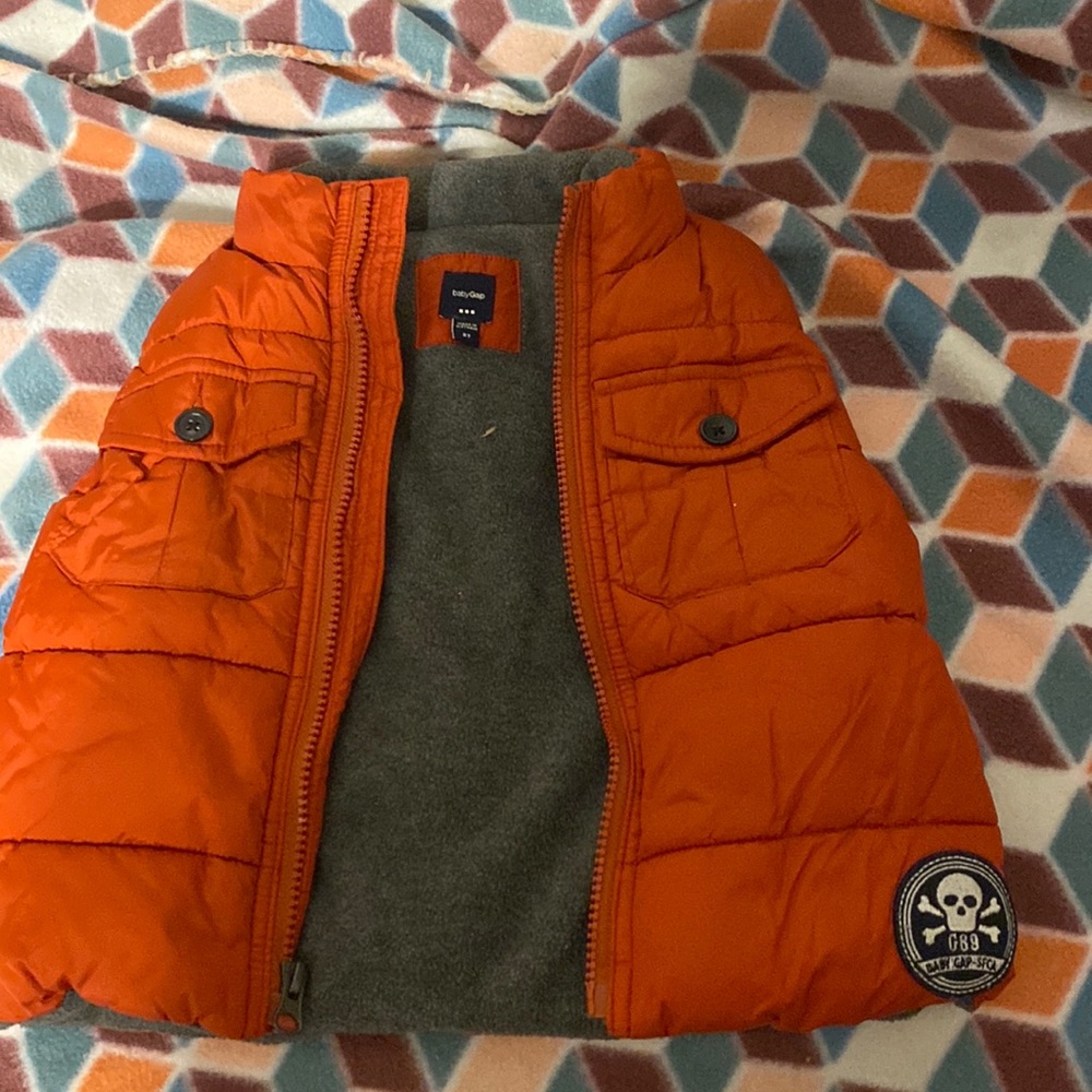 Orange baby gap winter vest